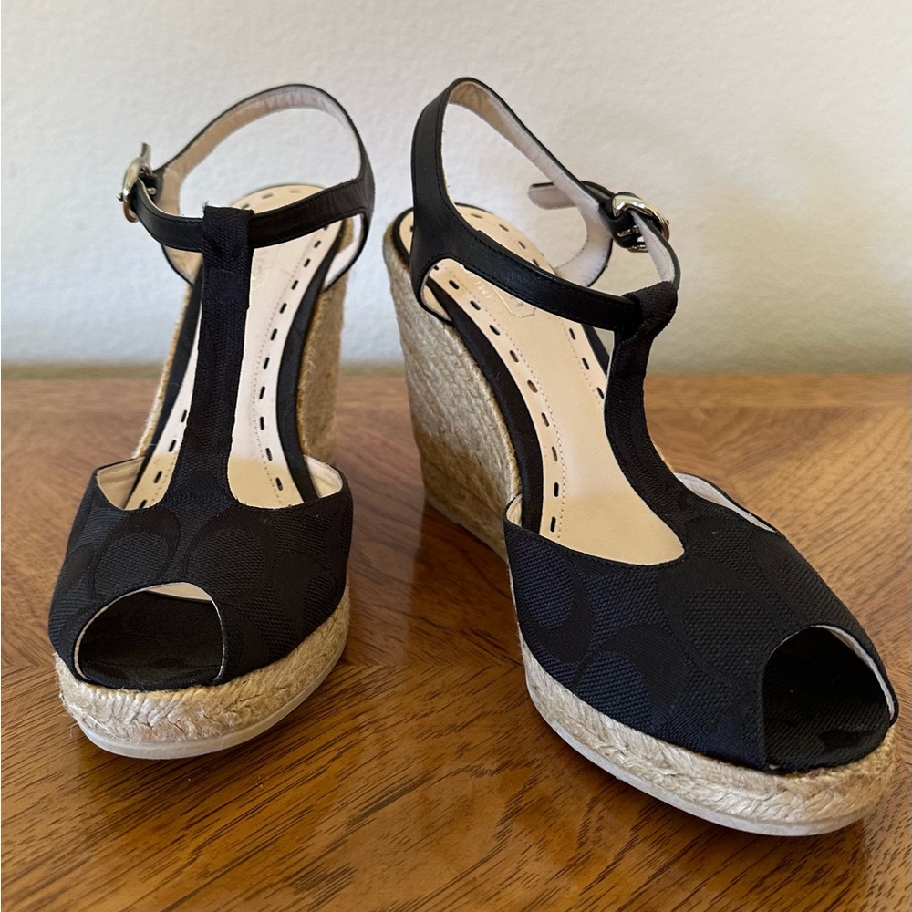 Coach espadrille wedge sandals - NEW and RARE